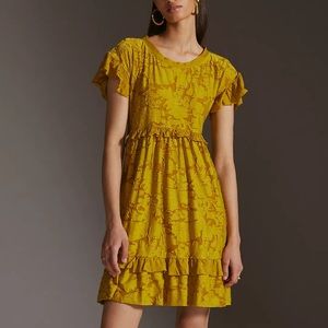 ANTHROPOLOGIE Ruffle Knit Dress Medium